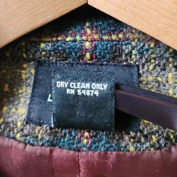 The Limited vintage Tweed Blazer Jacket Career Wear Brown Green Fitted Size S - Picture 5 of 6